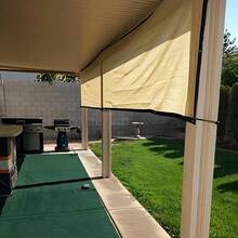 High-Quality Outdoor Shade Fabric With Reinforced Eyelets For Easy Installation; Durable Sun Netting Suitable For Patios, Gardens, Swimming Pools, Camping, Plants, Greenhouses, Chicken Coops, Porches, And Dog Kennels. - Beige - View 10