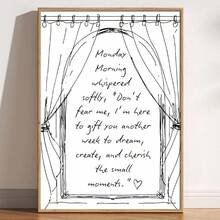 "1pc Monday Morning Motivational Poster: Doodle Font Design" - A - View 13