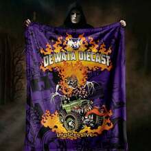 1PC 3D Monster Jam Monster Truck Cartoon Blanket, Edgy Gift For Motorsports Fans, Themed Man Cave Decor, Retro Sci-Fi Party Accent & Race Day Souvenir,Soft Throw Blanket For Home Bedroom Bed Sofa Picnic Travel Office Cover Blanket, Multiple Sizes 50x60 To 60x80 Inches - Nhiều màu 37 - Xem 5