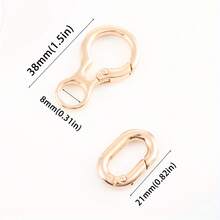 2pcs Rotating Clasp, Double-Ended Rotating Spring Clasp Hook Metal Rotating Clasp Carabiner With Spring O-Ring, Suitable For Key Chain, Bag, Wallet, Lanyard DIY Crafts Tail Keychain - Gun color - View 6
