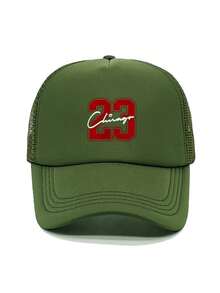 1顶时尚海绵帽，23号印花，成人卡车司机帽，棒球帽，钓鱼帽，趣味礼物帽，男女皆宜，春夏款 - 彩色 - 查看 10