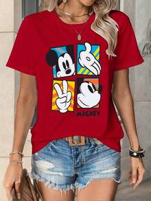 Disney Women T-Shirts - Red - View 2