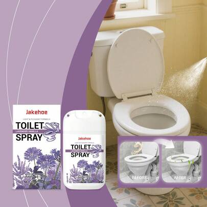 jakehoe Spray eliminador de olores de baño con aroma a limón - Ambientador portátil "antes de ir" | Aroma cítrico duradero y limpiador de tazas | Desodorante, quitamanchas y desincrustante multiusos para el hogar y viajes