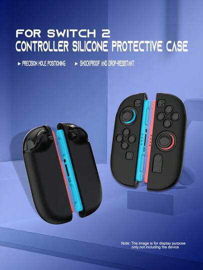 适用于Switch第二代游戏机的2个硅胶手柄保护套，采用吸震弧形设计，内部肋条提供防摔保护
