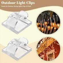 Hooks For Outdoor String Lights Clips 15 Pack Clips Clear Light Hook With 15 Waterproof Adhesive Backing - A - View 4