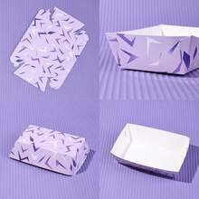 10/20/50pcs, Purple Lightning Pattern Party Fry Boxes, Paper Popcorn Boxes, K-Pop Themed Paper Snack Trays,Disposable Paper Boat-Shaped Food Trays For Dancers & Singers, Purple Paper Food Trays For Birthday Party,Chips Fries Serving Supplies - View 6