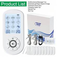 New Dual Output 36 Modes EMS Electric Muscle Therapy Stimulator 30 Levels Tens Unit Machine Physiotherapy Pulse Massager - Multicolor - View 14