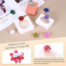 Mini Star Gift Bows, 100Pcs Small Christmas Rainbow Film Gift Wrapping Se--Adhesive Bows For Holiday Weddings Birthday Party, Pink - Hồng - Xem 4
