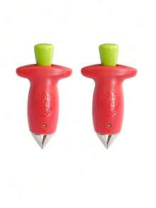 1pc/2pcs/4pcs Stainless Steel Strawberry Huller, Fruit Stem Remover, Tomato Leaf Picker - Multicolor - View 10
