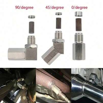 Exhaust Catalyst Rear Oxygen Sensor Spacer 90 Degree Mini Catalyst Lambda O2 Adapter CEL Fix, M18*1.5 Universal Free Shipping