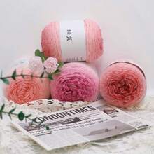 200g Gradient Long Plush Handmade Yarn Balls, Suitable For Crocheting/Knitting Gradient Rose Blankets, Garments, Handbags, Various DIY Crafts - Multicolor - View 4