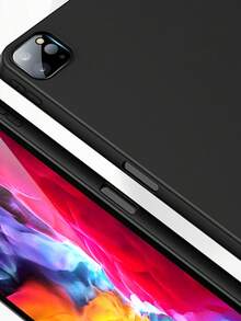 1pc Silicone Soft Case/Full Edge Protection/Honeycomb Cooling Design/Protective Cover Compatible With (Air4/5/6)/(7/8/9/10th Gen)/ 11 1A16(2025) - Black - View 2