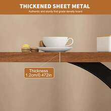 Tea Table Side Table, C-Shaped Side Round End Modern Style Couch Snack Coffee Table, Nightstand Italian Style Mini Table For Living Room Bedroom Balcony Patio (Peach Colored, Double Layer) - Walnut - View 6