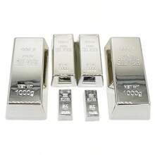 超大逼真金银砖装饰 - 空心仿金银条 - 道具金银砖装饰,适用于各种活动、聚会、冰箱贴、情侣游戏、猫咪礼物、圣诞节、玩具、减压、派对游戏 - 彩色 - 查看 13