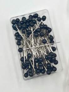 100pcs Pearl Straight Pins In Box, Suitable For Sewing, DIY Crafts, Positioning And Fixing Pins, Fashion Accessory Design, Multi-Color Options: Red, Yellow, Green, Sky Blue, Black, Pink, Fuchsia, White, Colorful - Colored Boxed Pearlescent Needles - View 13