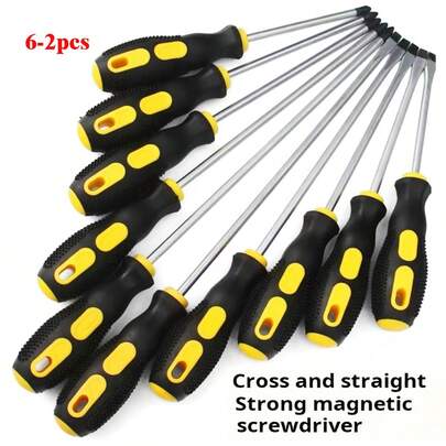 Extended Screwdriver Set, Including , Flat Head, And Magnetic Screwdrivers, Convenient For Home Repair, Toys Assembly