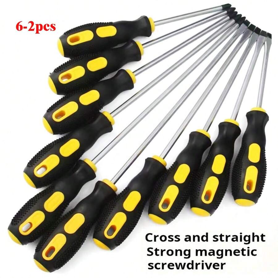 加长型螺丝刀套装，包含一字螺丝刀、磁性螺丝刀和扁头螺丝刀，方便家庭维修和玩具组装。 - 螺絲起子 - 查看 1