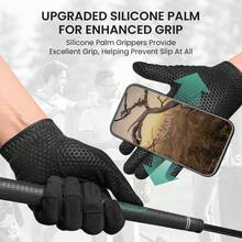 FINGER TEN 1pc Men's Golf Glove Left Hand, Anti-Slip Durable Breathable Material Suitable For All Weather Conditions, Perfect For Practice, Competition And Daily Golf - Black - View 5