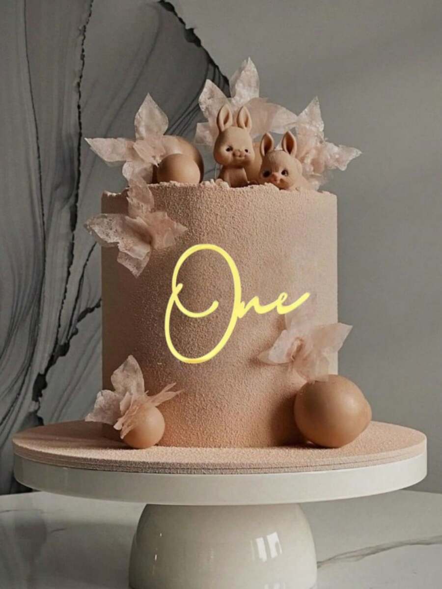 1 Stück spanischer Stil Acryl Geburtstagstorte mit Namensschild, "Alles Gute zum Geburtstag" PMMA Tortendeko, Kuchendekoration, Backzubehör, Küchenutensilien, geeignet für Halloween, Weihnachtsparty und Feierdekorationen - Stil A - Übersicht 1