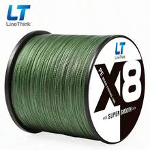 LineThink 300m/500m 8-Strand PE Braided Fishing Line, Multi-Strand Braided, Professional Grade Durable For Saltwater & Freshwater, Thin Coating, Zero Stretch, High Knot Strength - Army Green - View 1