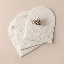 5/10pcs Handmade White Embossed Envelopes, Size 3.9 Inches X 2.83 Inches (9.9cm X 7.2cm), Suitable For Wedding Invitations, Greeting Cards, Crafts, Holiday Notes And Thank You Cards - Multicolor - View 1