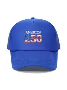 1顶时尚海绵帽，美国建国250周年纪念印花成人卡车司机帽、棒球帽、钓鱼帽，趣味礼物帽，男女皆宜，春夏款 - 彩色 - 查看 11