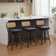 Barstools - Black + PU Leather + Foam - View 3