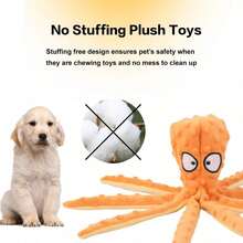 1pc Octopus Shaped Plush Dog Toy That Makes Squeaky Sounds, No Stuffing, Crinkly Noise, Durable, Suitable For Puppy Teething, Fits Small To Large Dogs - Multicolor - View 6