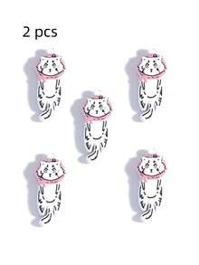 2pcs Double-Sided Zinc Alloy Painted 3D Cute Cat Pendant Charms, Bag Accessories - Cartoon Cat - View 14