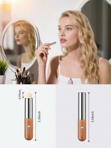 DUcare Pro Artist Approved All-In-One Multi-Tasker Makeup Brush With Protective Cover: Simplify Your Makeup Routine & Vanity Essentials For Lips, Concealer, Cream Blush, Liquid Foundation, Eyebrow, Eyeshadow, Countouring, Highlighting & Spot Coverage - Brown - View 4