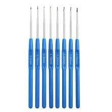 Bộ 8 kim móc ergonomic, tay cầm màu xanh dương, kích thước 0.6-1.75mm, thích hợp cho các sản phẩm thủ công làm từ ren và sợi mịn. - 8 món/bộ - Xem 2