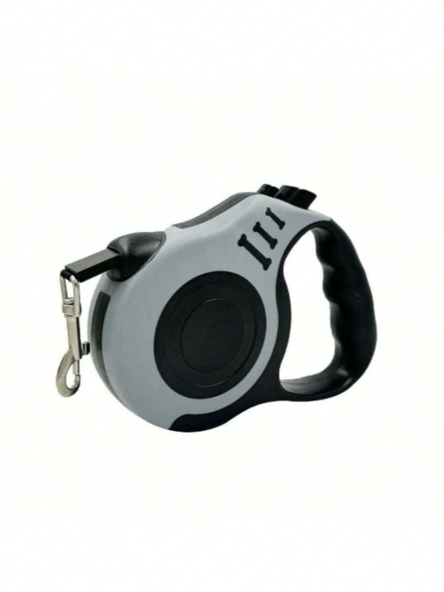 5M Durable Retractable Dog Leash, Dual Button Control And One-Click Brake Lock, Ergonomic Comfortable Handle, Battery-Free Operation, Suitable For Medium To Large Dog Breeds - Grey - View 1