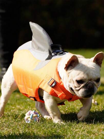 Summer Pet Reflective Adjustable High Buoyancy Fish Fin Life Jacket