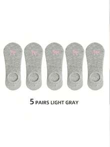 1/5/10双装男士隐形乐福鞋袜，黑/白/灰低帮防滑袜 - 彩色 - 查看 19