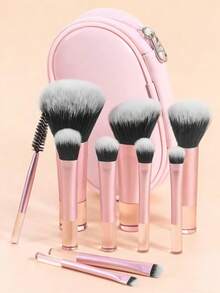 10件套经典多功能化妆刷套装，化妆工具，化妆刷套装，化妆刷套装，化妆刷套装，全套化妆刷，化妆刷套装，全套化妆工具，刷子套装，化妆刷套装，化妆礼盒套装 - 粉色 - 查看 3
