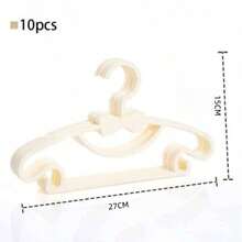 10pcs Beige Portable Clothes Hangers, Plastic Garment Organizer - Beige - View 3