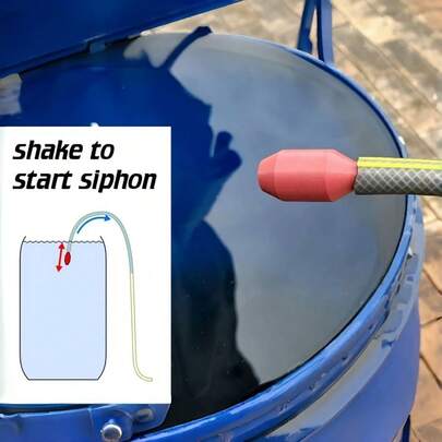 1/2个自吸式虹吸泵 - 手动操作，无需电力，适用于花园、游泳池和水族箱的自动排水。利用物理惯性排水的花园软管虹吸工具。