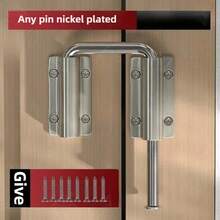 1 pieza de pestillo de puerta de aleación de aluminio duradero, cierre de  antirrobo de 90/180 grados, herraje para puerta. GZFV - Negro - Ver 3