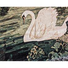 Swan Lake Woven Tapestry Romantic Verdure Cotton Wall Hanging French Country Vintage Garden Scene European Landscape Textile Art Blanket - A - 查看 4