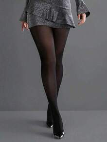 1双半透明黑色连裤袜 - 女士性感薄纱连裤袜 - 黑色 - 查看 2