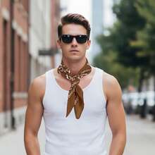 6 Pack Bandanas Scarf, Poly - Cotton Bandana Handkerchief Headband Men Women For Outdoor Wear Sports Activity - 棕色 + 6 - 查看 7