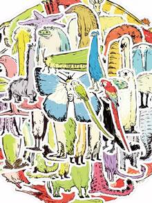 50pcs Elongated Animal Illustration Stickers Aesthetic Vibes For Journal, Phone Case, Tablet, Water Bottle, Desk, Helmet, Bike, Luggage, Waterproof Decals - Multicolor - View 8