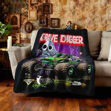 1PC 3D Monster Jam Monster Truck Cartoon Blanket, Edgy Gift For Motorsports Fans, Themed Man Cave Decor, Retro Sci-Fi Party Accent & Race Day Souvenir,Soft Throw Blanket For Home Bedroom Bed Sofa Picnic Travel Office Cover Blanket, Multiple Sizes 50x60 To 60x80 Inches - Nhiều màu 9 - Xem 4