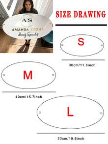 Custom Oval Wall Sign With Gold-Tone Bracket, Includes All Installation Materials, Customizable For Hair Salons, Outdoor Beauty Rooms, Lash Studios And Other Commercial Signage, Modern Decor For Specialty Shops - Multicolor - View 8