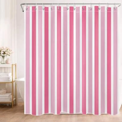 1 chiếc rèm tắm kẻ sọc đơn giản, rèm tắm in họa tiết kẻ sọc thời trang và ngọt ngào, rất phù hợp để trang trí phòng tắm, trang trí phòng ngủ, trang trí nhà cửa, phụ kiện phòng tắm, rèm bồn tắm, rèm tắm.