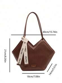 大容量防水轻便便携经典休闲心形手提包/单肩包，人造革简约风格，适合青少年、女性、大学生和上班族，是上学、工作、商务、通勤、户外活动、旅行、郊游、购物、度假、返校和办公的理想之选。 - 咖啡 - 查看 7