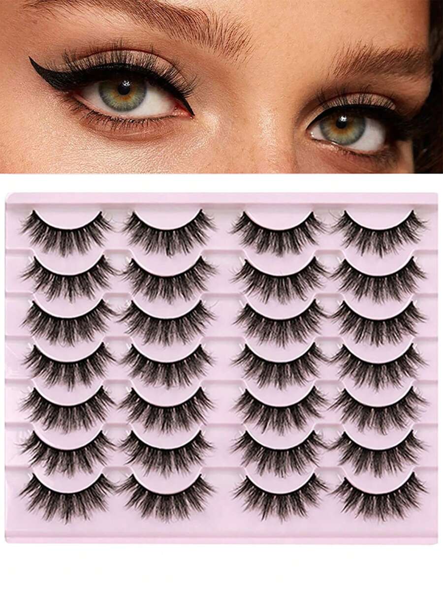 14 Pairs False Eyelashes - Innovative 3D Curled Edge Design, Creates Fluffy Voluminous Lash Look, Easily Achieve Bright, Awake Natural Big Eyes - View 1