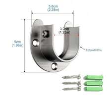 4pcs/Set Heavy Duty Stainless Steel Closet Rod - Strong Support For Closet Rods And Curtains - Includes Screws - A - View 15