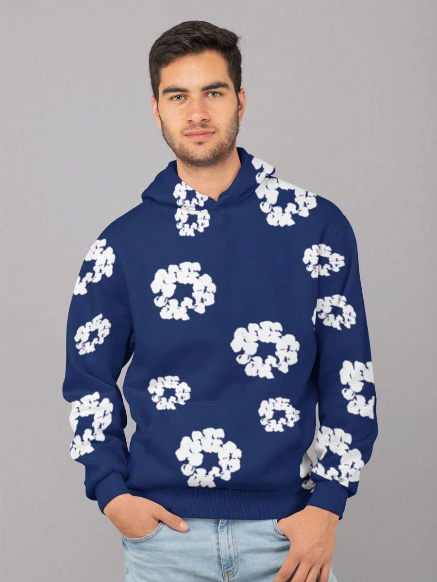Floral Sweatshirt - 藏蓝色 - 查看 1