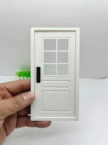 Miniature Model House Door, Reversible Left/Right Opening, Plastic Material, Double-Sided Opening Door Panel, Suitable For Mini House Decoration - 15cm Lattice Door - View 13